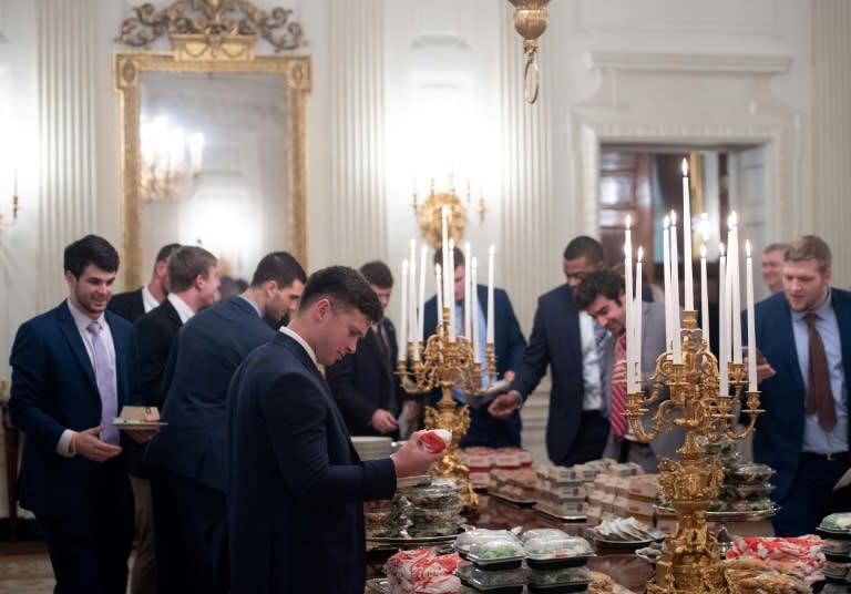 Guests select fast food that Trump purchased