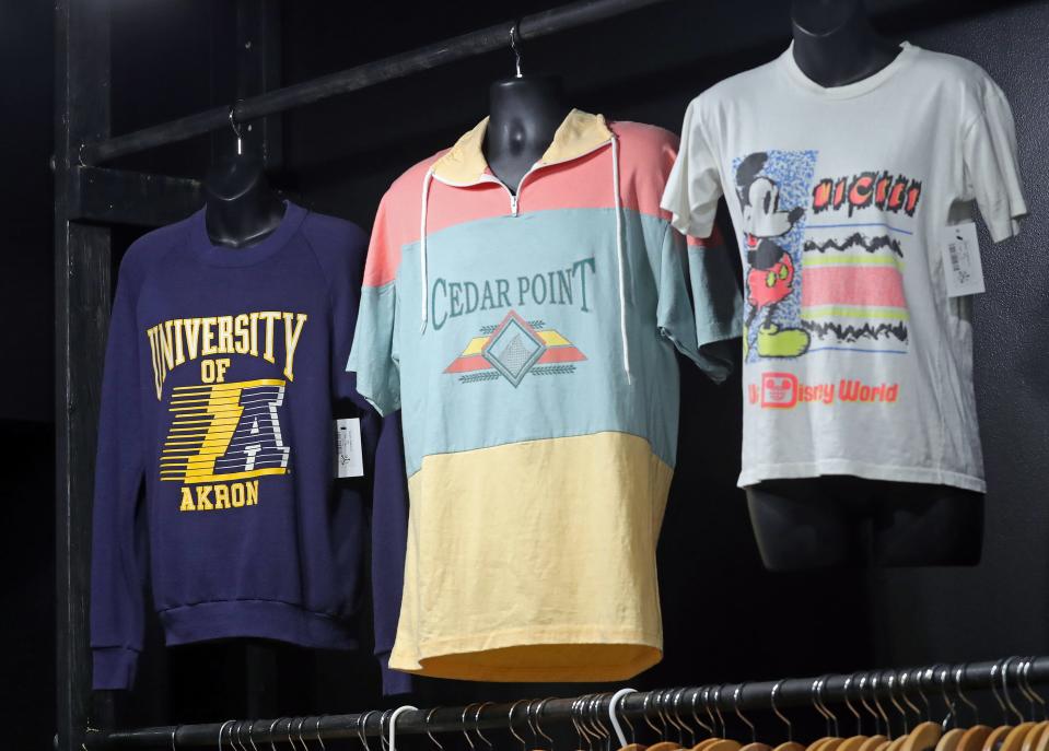 Vintage clothing enthusiasts can pick up old school threads at Modern Traditions Co. inside Northside Marketplace, Thursday, Nov. 9, 2023, in Akron, Ohio.