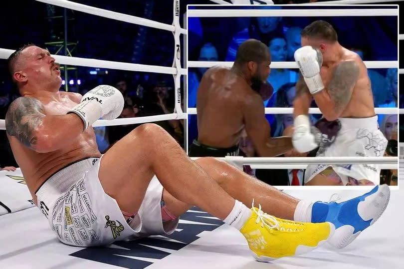 Usyk was sent to the canvas by Dubois, but the referee deemed that the shot was illegal -Credit:Getty Images
