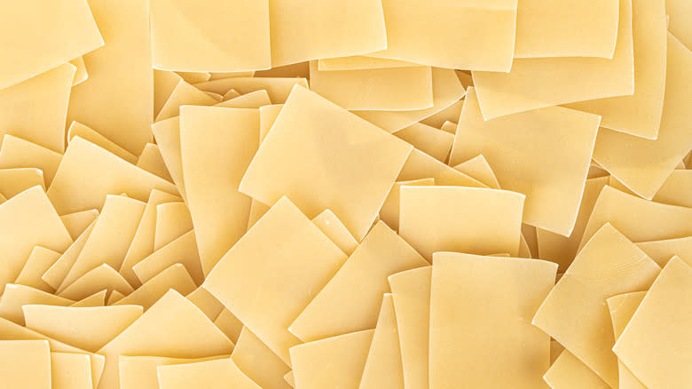 Cut pasta squares