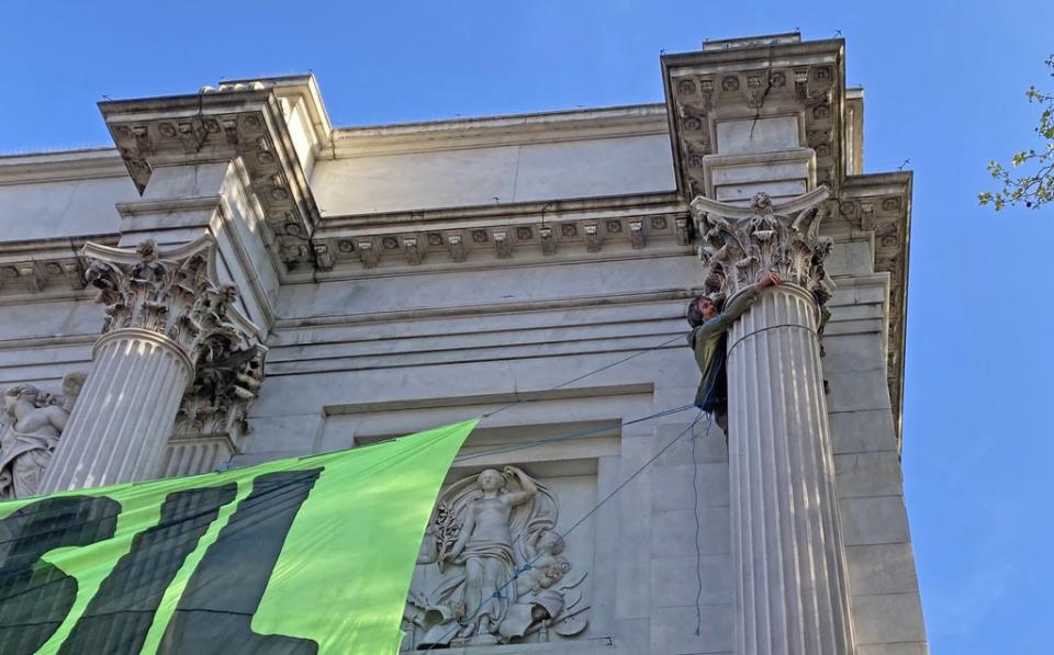 Protesters on Marble Arch (Rebecca Speare-Cole/PA) (PA Wire)