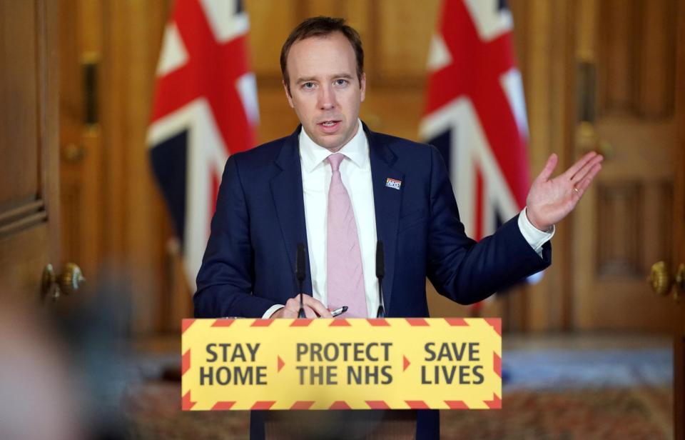 Health Secretary Matt Hancock (via REUTERS)