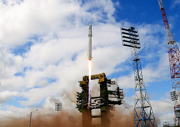 Russia's first Angara rocket launches on its first test flight from the country's Plesetsk Cosmodrome on July 9, 2014. The mission launched a dummy payload into orbit during the demonstration flight.
