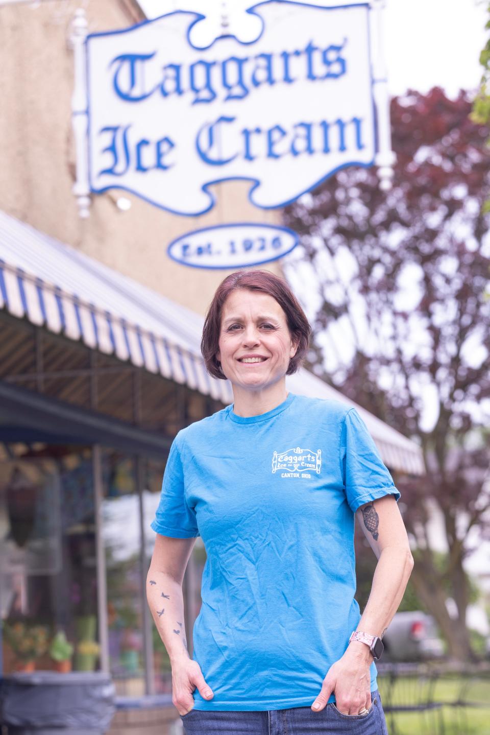 Mindy Mullaly is the owner of Taggarts Ice Cream in Canton. She and her family also own Kennedy's Bar-B-Que.