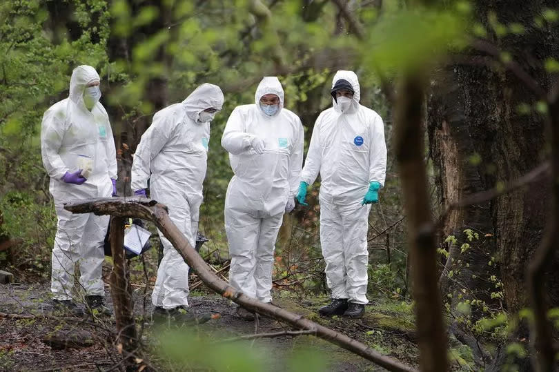 CSI team at Kersal Dale during the search as part of a murder inquiry