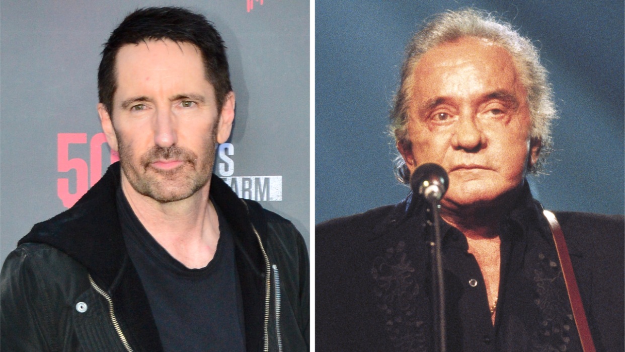  Trent Reznor in 2023 and Johny Cash in 1999. 