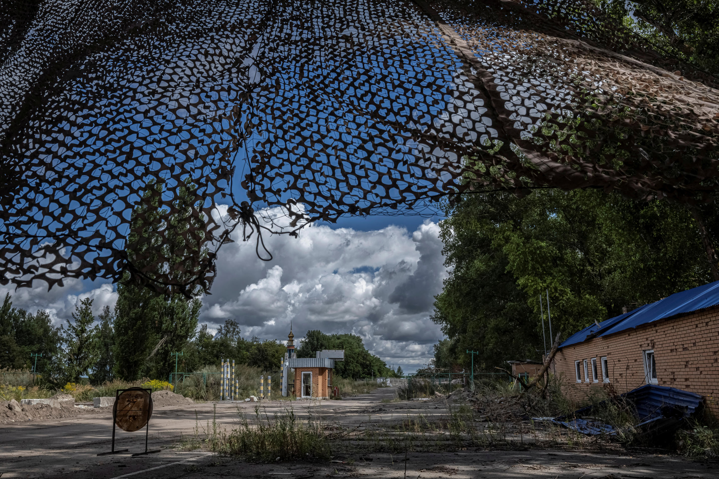 A destroyed crossing point near the Russian border.