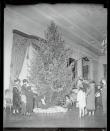 <p>The White House East Hall christmas tree was to be admired by visitors, while President Franklin Delano Roosevelt also had a family tree on the second floor. </p>