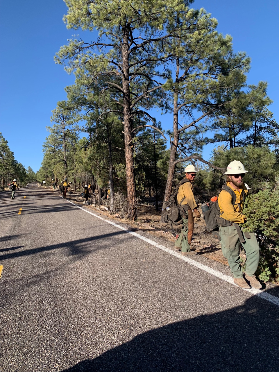 Firefighters prep roads May 20, 2022 as the Black Fire continues to blaze through the Gila National Forest.