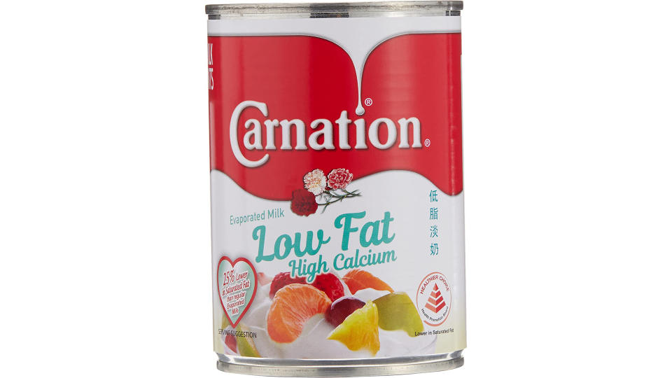 Carnation Low Fat Evaporated Milk, 390g. (Photo: Amazon SG)