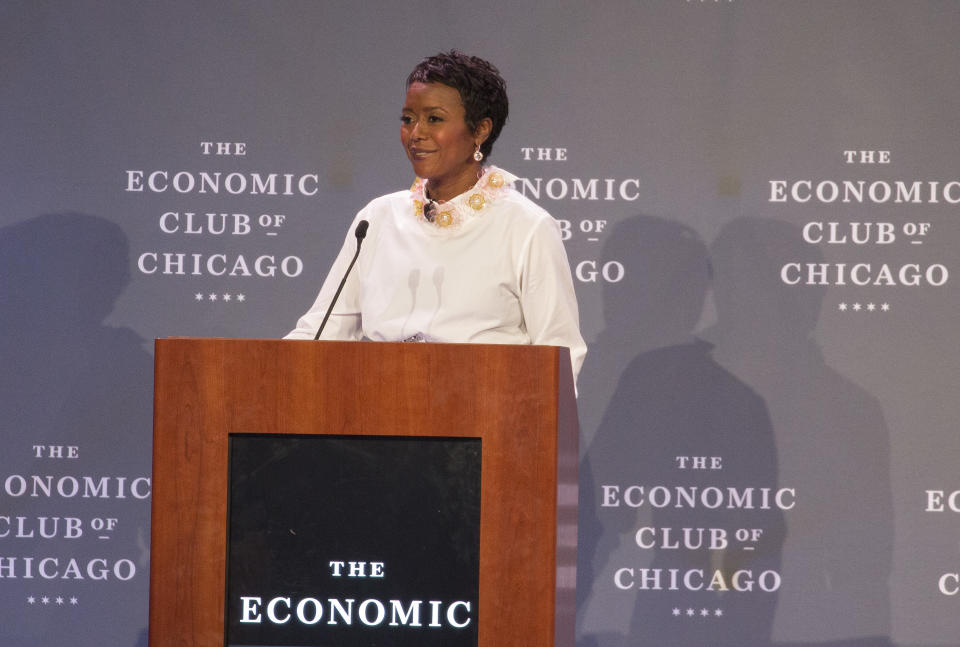 CHICAGO, IL - DECEMBER 06:  Chair of The Economic Club of Chicago Mellody Hobson during the Economic Club of Chicago Dinner Meeting at Hilton Chicago on December 6, 2018 in Chicago, Illinois.  (Photo by Barry Brecheisen/WireImage)