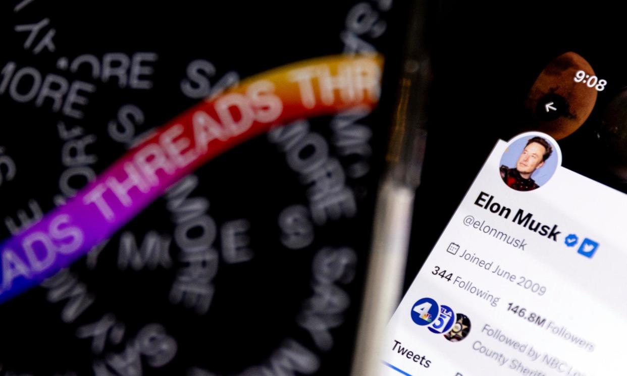 <span>Meta launched Threads in an attempt to draw away disaffected Twitter/X users.</span><span>Photograph: Étienne Laurent/EPA</span>