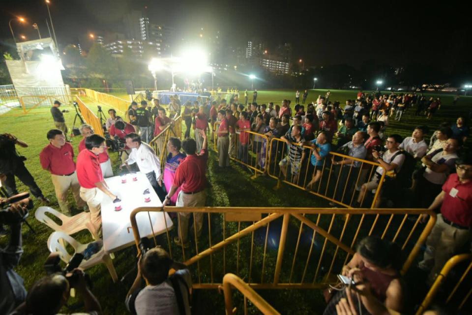 Chee Soon Juan meeting SDP supporters after the rally. (Photo: Joseph Nair)