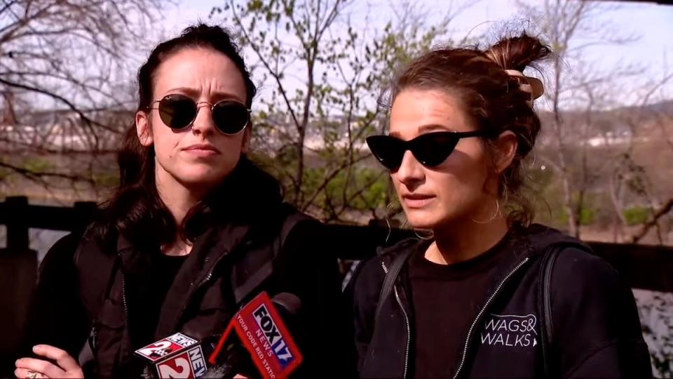 Brandy Baenen and Anna Clendening were livestreaming their search efforts when they found Riley Strain’s debit card near the Cumberland River over the weekend (Fox Nashville)
