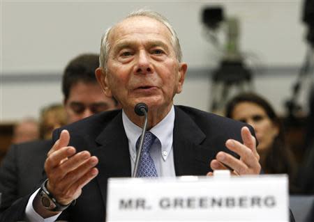 Former American International Group (AIG) CEO Maurice Greenberg testifies before a House Oversight and Government Reform hearing in Washington in this file photo taken April 2, 2009. REUTERS/Kevin Lamarque/Files