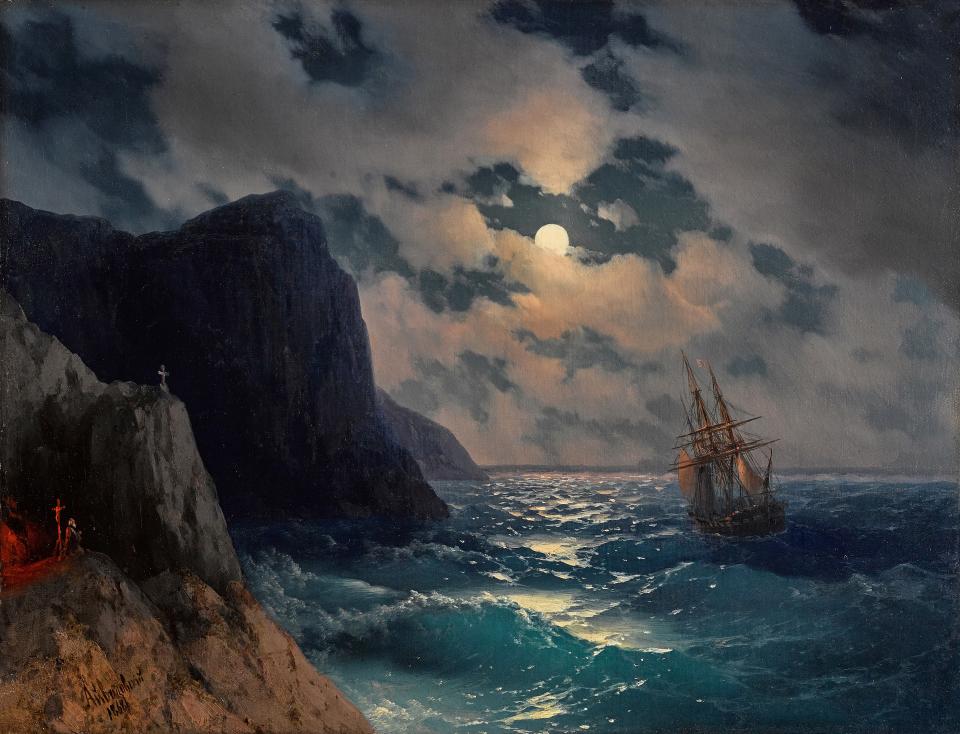 Passing Ship On A Moonlit Night by Ivan Aivazovsky also sold for £435,000 (Sotheby’s/PA)