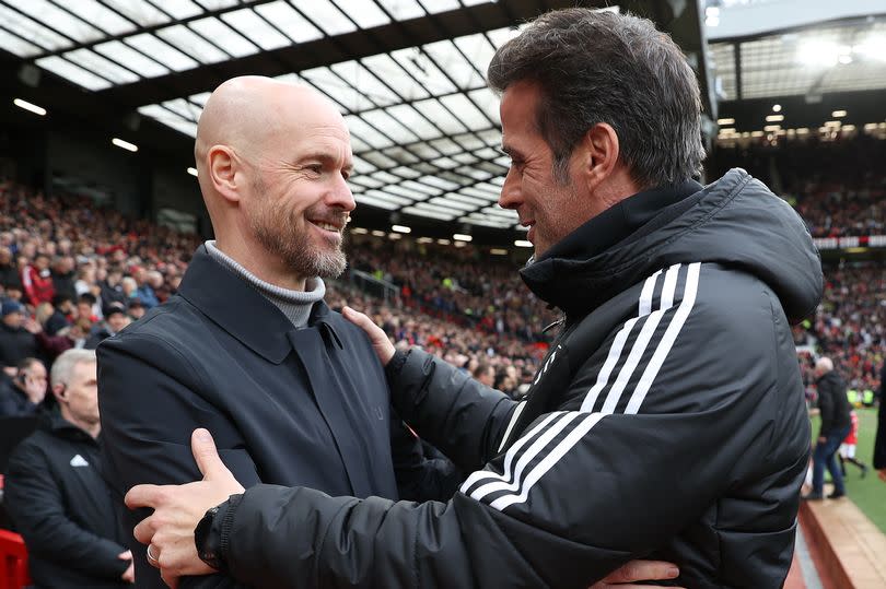 Manchester United manager Erik ten Hag and Fulham's Marco Silva