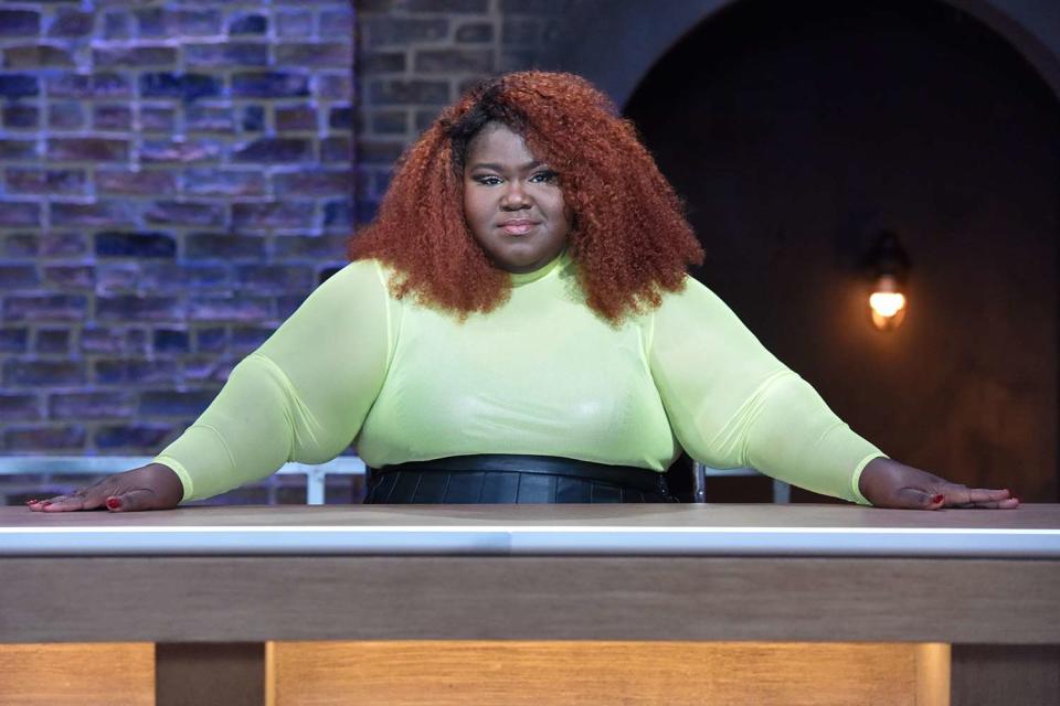 <p>Bonnie Osborne/ABC</p> Gabourey Sidibe poses for cameras