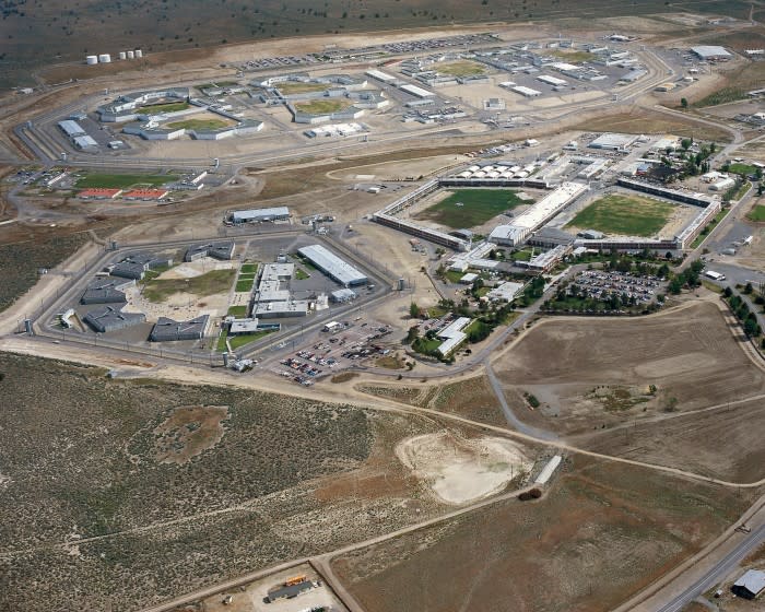 The California Correctional Center in Susanville, at top, adjoins the High Desert State Prison in Lassen County.