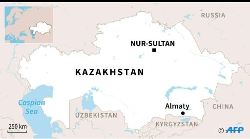 Map of Kazakhstan where presidential elections will be held Sunday