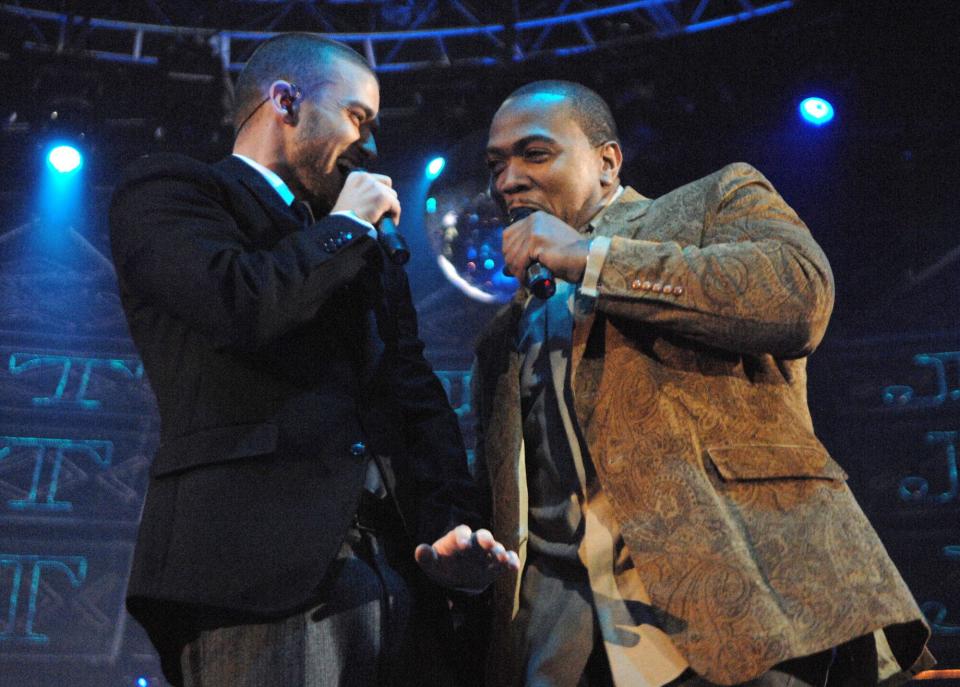 Justin Timberlake and Timbaland during 2006 MTV European Music Awards Copenhagen - Show at Bella Centre in Copenhagen, Denmark.
