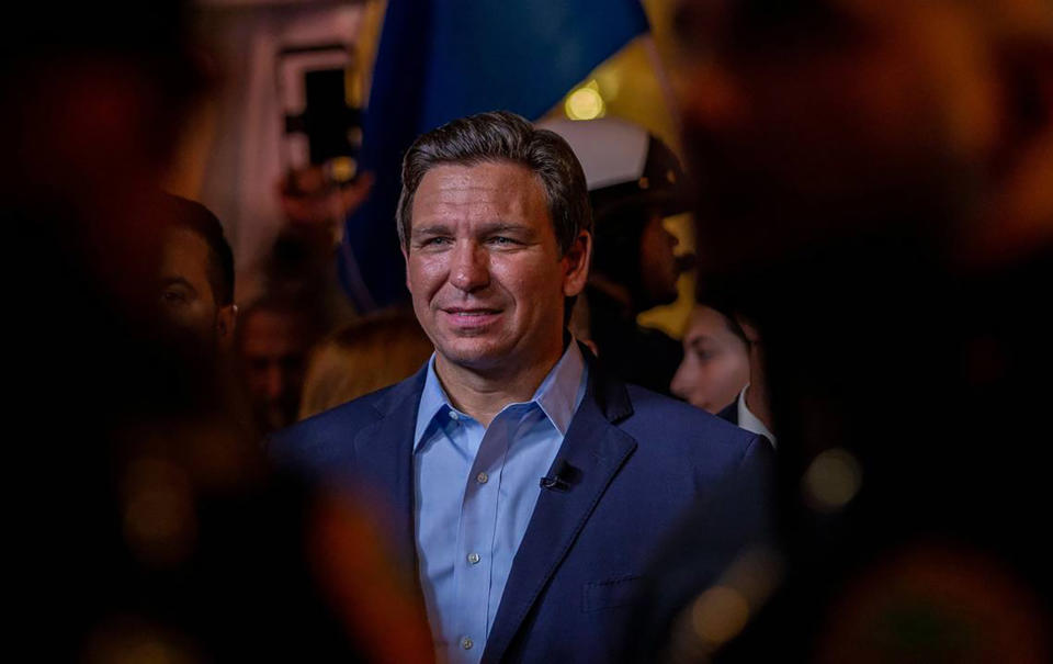 Florida Governor Ron DeSantis speaks at a GOP town hall.