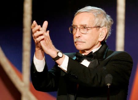Edward Albee accepts applause from the audience after he was awarded his Lifetime Achievement Tony Award at the American Theatre Wing's 59th Annual Tony Awards show at Radio City Music Hall in New York, June 5, 2005. REUTERS/Jeff Christensen/File Photo