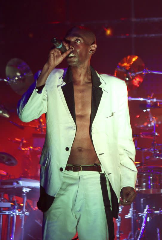 Singer Maxi Jazz of Faithless performs on stage in Beirut