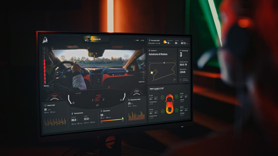 A visual depiction of Lamborghini's Telemetry X tech concept.