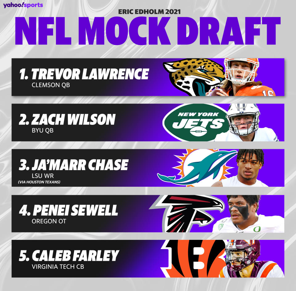 A quick look at the top of the 2021 NFL draft. (Albert Corona/Yahoo Sports)