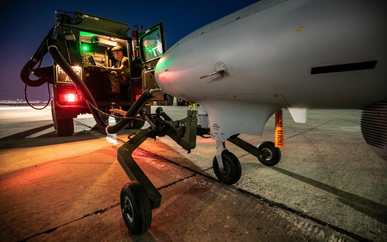 Images of the British Armyâ€™s Watchkeeper Unmanned Aerial System being prepared and launched from RAF Akrotiri. The Watchkeeper is operated by crews of 47 Regiment Royal Artillery (47RA). After completing basic crew training in the UK, the crews come out to Akrotiri to complete vital currencies and flying checkpoints which is facilitated by the good weather around Cyprus. After Ground Technicians have prepared the aircraft it is dragged onto the Runway before pilots throttle up and hit the skies completing numerous sorties all year around.