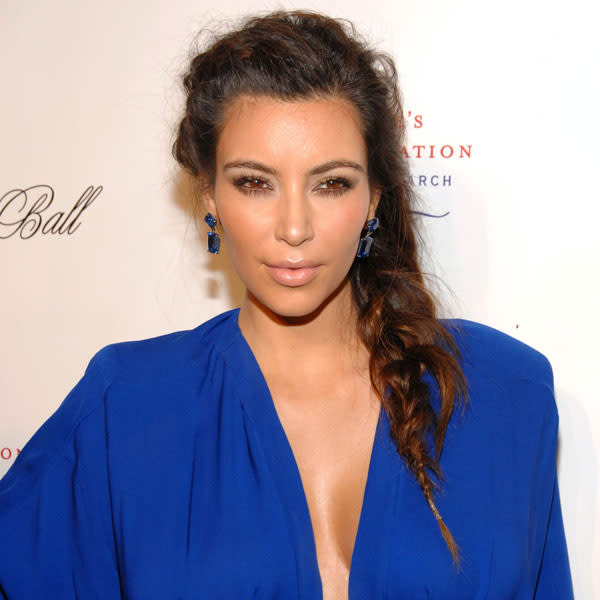 Celebrities in plaits: Kim Kardashian © Rex