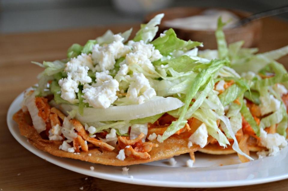 <p>My Latina Table</p><p>Tostadas are a staple of basic Mexican Food and these Tostadas de Tinga are a chicken version. Get the recipe <a href="http://mylatinatable.com/tostadas-de-tinga/" rel="nofollow noopener" target="_blank" data-ylk="slk:HERE;elm:context_link;itc:0;sec:content-canvas" class="link ">HERE</a>.</p>