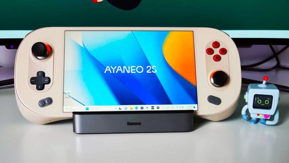 Ayaneo 2S handheld on white desk