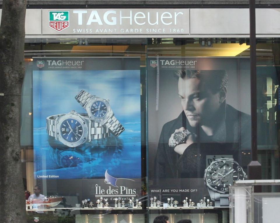 Leonardo DiCaprio appears in an ad for Tag Heuer in Tokyo, Japan - Wenn Rights Ltd/Alamy Stock Photo 