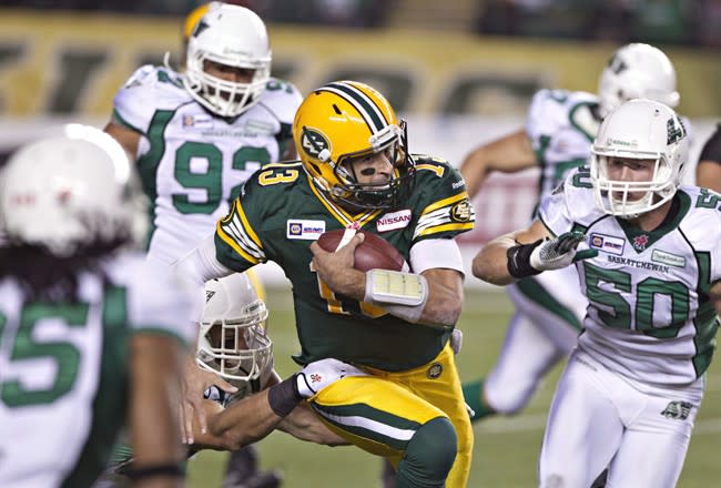 CFL ratings are off, but Sunday's finale in Saskatchewan drew a big audience. THE CANADIAN PRESS/Jason Franson