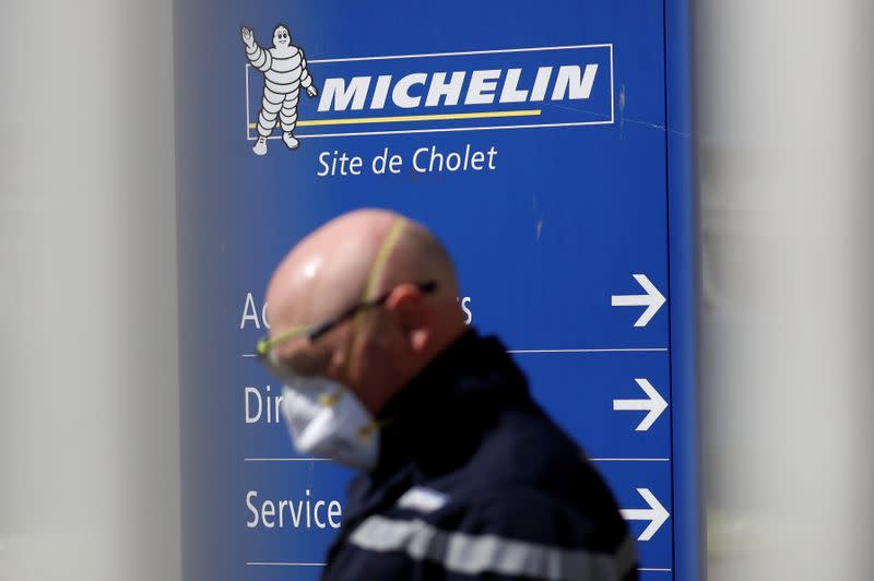 FILE PHOTO: Michelin tyre's factory restarts production in its plant in Cholet