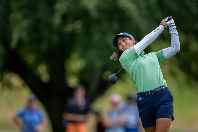 France's Celine Boutier leads her home major by three shots (Fabrice COFFRINI)