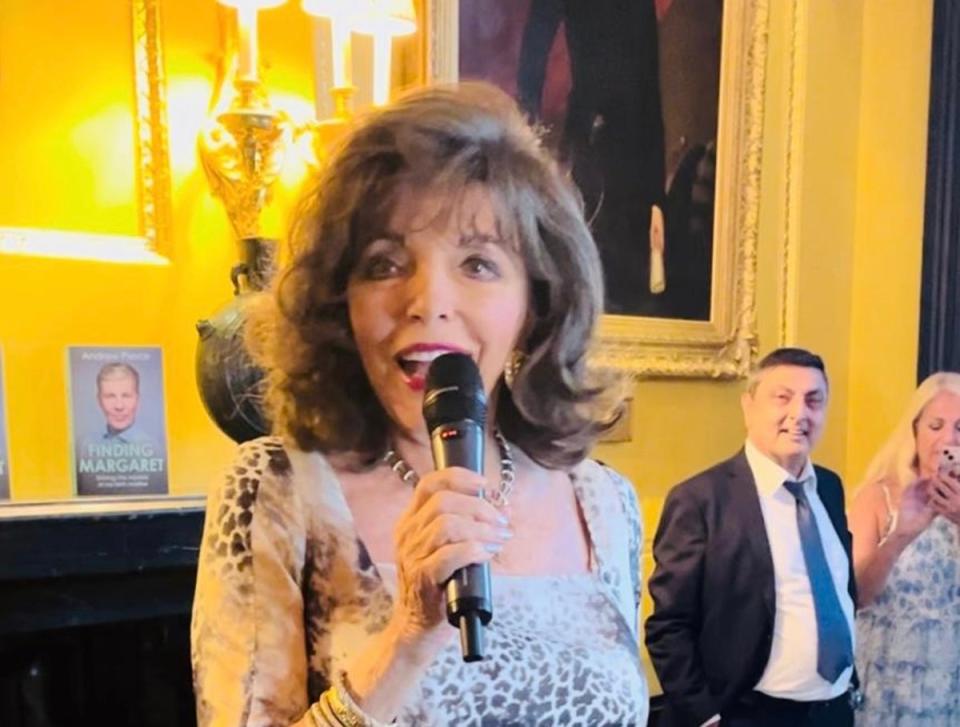 Dame Joan Collins at Andrew Pierce’s book launch