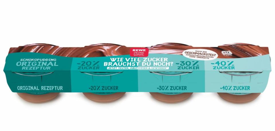 Rewe will seine Kunden entscheiden lassen, welche Pudding-Variante ins Sortiment aufgenommen werden soll. (Bild: Screenshot Rewe)