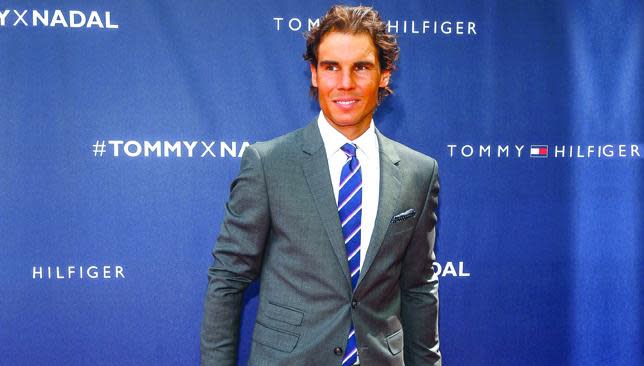 Rafael Nadal poses in his Tommy Hilfiger suit.