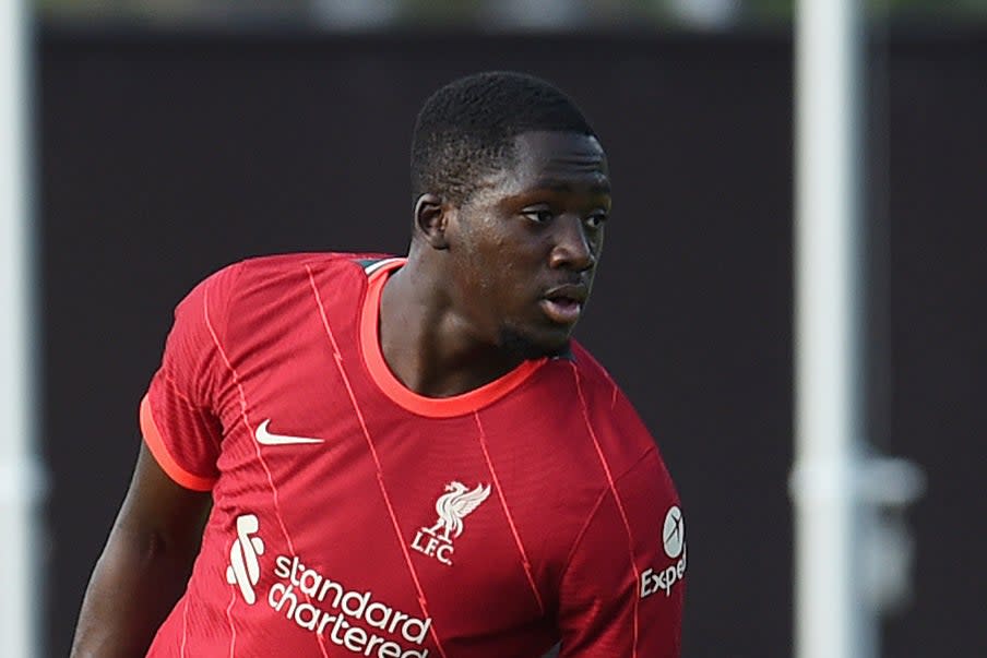 New £35m signing Ibrahima Konate made his Liverpool debut against Stuttgart in Austria (Liverpool FC via Getty Images)