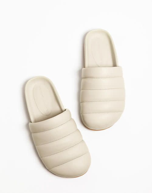 Leather Flor Slipper Slides