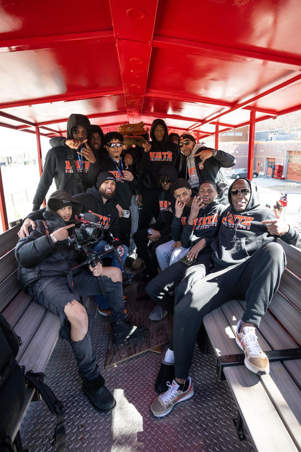 Everyone back on the Duck Boat: Just as last year's team did, players from the North High boys' basketball team will once again take part in a rolling rally through Worcester to celebrate a Division 1 state championship.