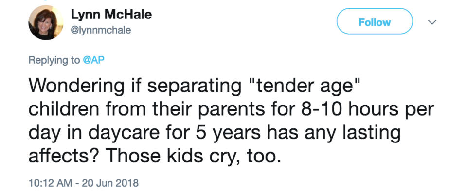 Lynn McHale had some thoughts on the Trump administration’s immigration policy. (Twitter)