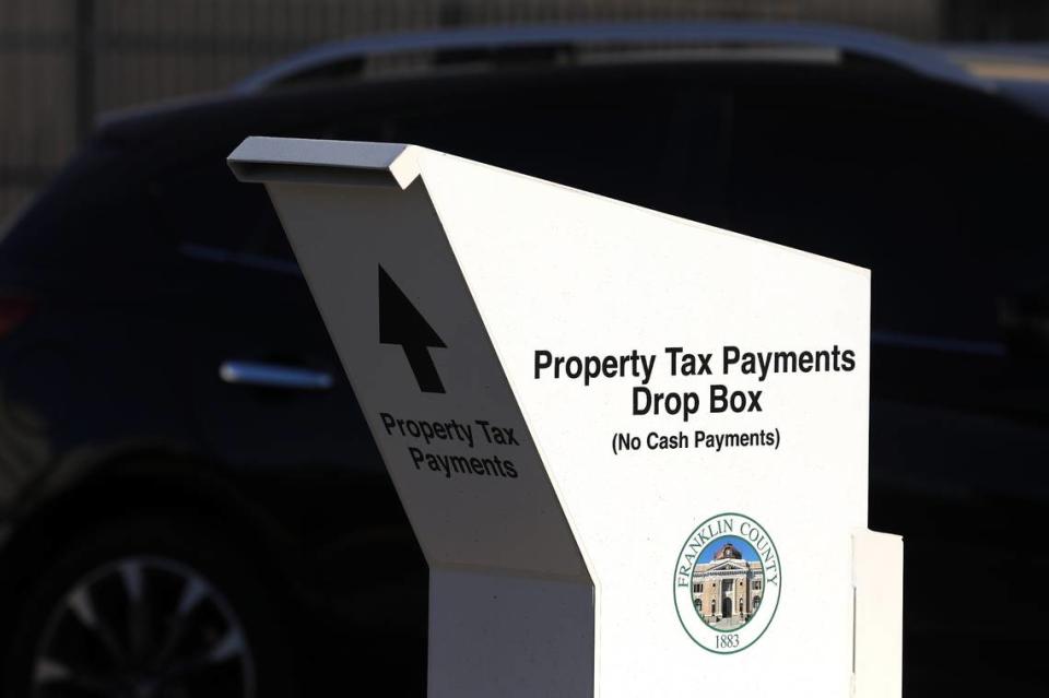 Franklin County offers a property tax payment drop box in the parking lot of the courthouse complex on North Fourth Avenue in Pasco.
