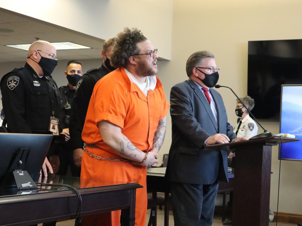 Wilfredo Cotto Jr. Shouted at the judge and prosecutors Friday, Nov. 5, 2021, in Oneida County Court during his sentencing for the murder of Benjamin Davis last year in Rome. Cotto became upset after being called a “killer” and a "monster." “I’m not a killer,” he repeatedly said.