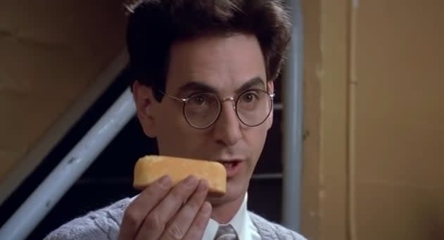 Egon holding a Twinkie in "Ghostbusters"