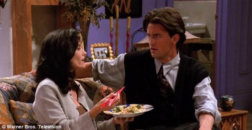 Monica and Chandler in an early ‘Friends’ episode (Warner Bros)