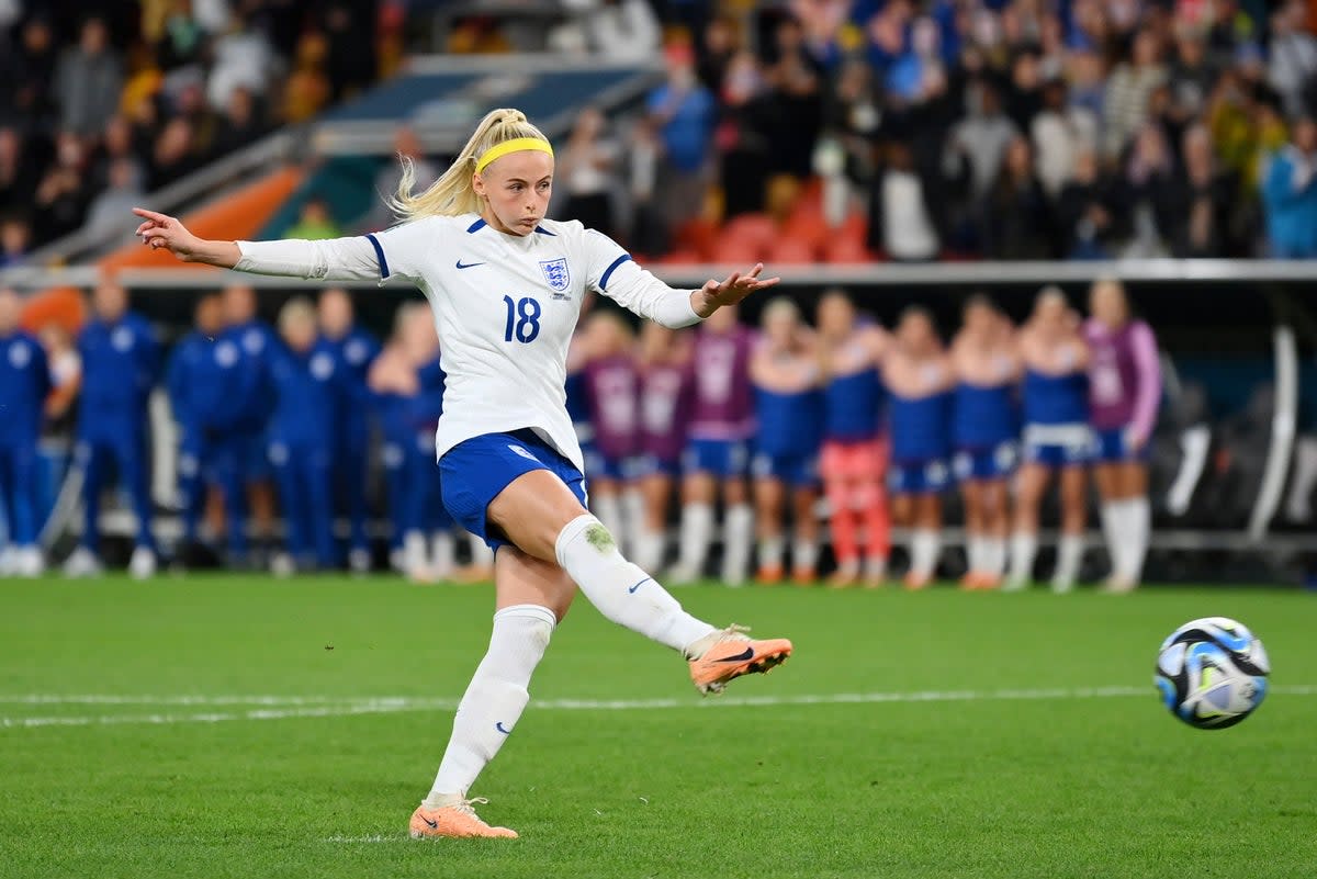 Chloe Kelly scored England’s winning penalty in the penalty shoot-out against Nigeria (Getty Images)